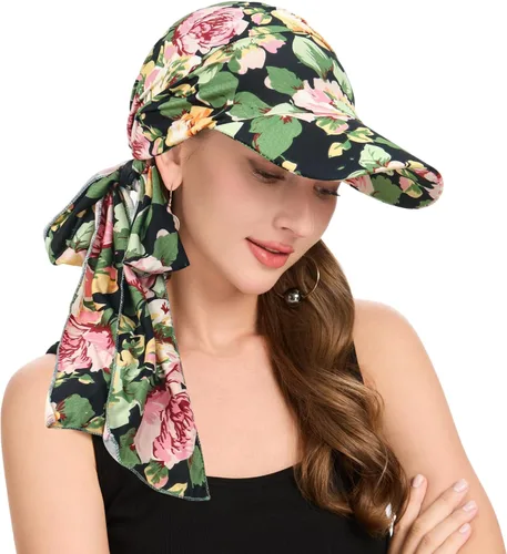 Vista 30 de ZLYC Gorro de quimioterapia para mujer, visera para la cabeza, bufanda preatada, gorra ligera de calavera Blanco sólido