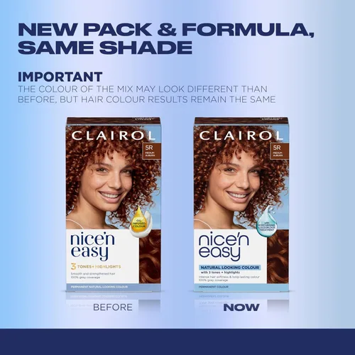 Vista 3 de Clairol Nice'n Easy - Tinte permanente para el cabello, color caoba medio 5R, paquete de 3 unidades 5r castaño medio
