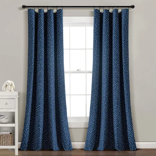 Vista 10 de Lush Decor Pixie Fox Geo - Panel de cortina opaca para ventana, panel individual, 52 pulgadas de ancho x 84 pulgadas de largo, gris oscuro, cortinas