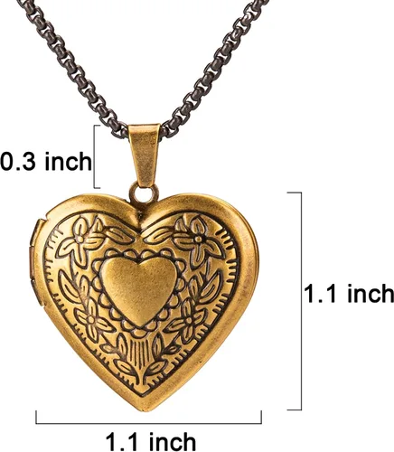 Vista 2 de Fanery sue Heart Locket Necklace That Holds Pictures Customized Photo Necklaces Personalized Lockets with Picture inside