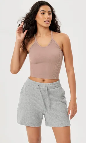 Vista 5 de ODODOS - Camiseta corta sin mangas, camisola con tejido acanalado, sin costuras, para mujer, paquete de 3unidades