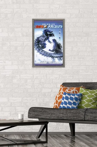 Vista 2 de Trends International Godzilla - Póster de pared de una hoja de Godzilla Against Mechagodzilla, 22.4 pulgadas de largo x 14.7 pulgadas, versión