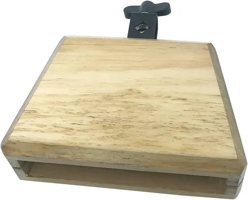 Vista 3 de Bloque de madera de 6.9 pulgadas de madera de bloque de percusión de mano para montaje de tambor de percusión de 3/8 pulgadas, accesorios de soporte