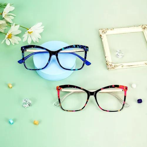 Vista 7 de Zeelool Gafas de bloqueo de luz azul mariposa de gran tamaño con estilo para las mujeres Isaebella FP0044