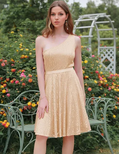 Vista 3 de BeryLove Vestido de lentejuelas para mujer, con purpurina brillante, un hombro, vestido de fiesta, club, vestido de fiesta bodycon vestido