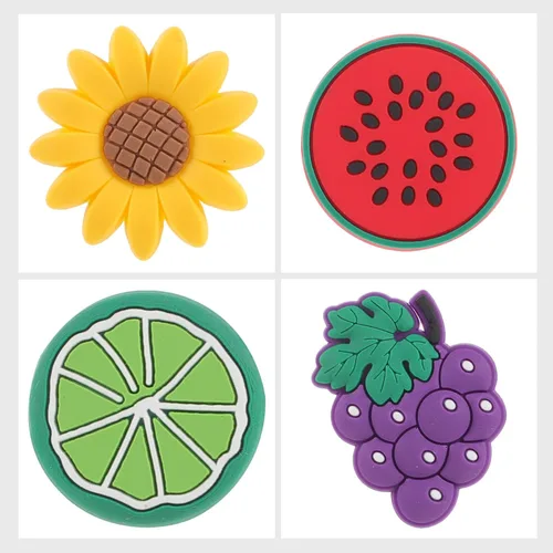 Vista 5 de SEWACC 12 puntas de pajita, 12 unidades, girasol, uva y sandía, tapones para pajilla, tapones de silicona para pajitas, protectores de pajitas