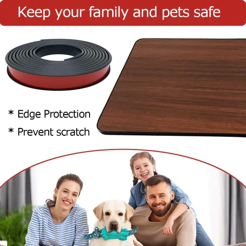 Vista 3 de Bandas de borde de madera contrachapada en forma de U – Ajuste de borde de 1/2 pulgada, borde autoadhesivo para escritorio, mesa, encimera, muebles