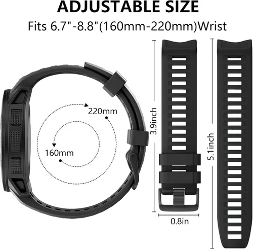 Vista 6 de Compatible con Garmin Instinct Band, correa de repuesto de silicona suave para Garmin Instinct 2/Solar/Tactical