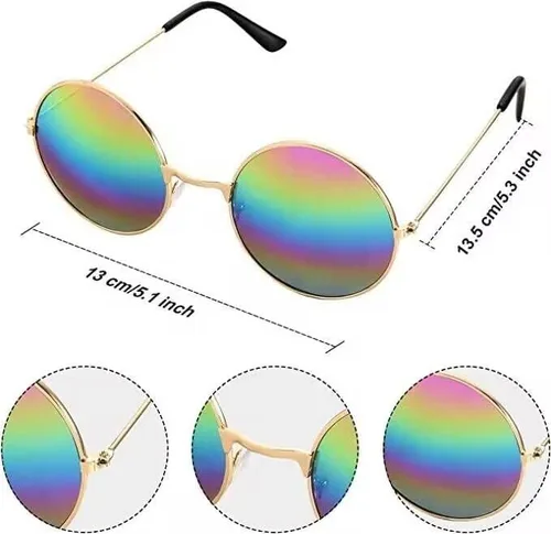 Vista 3 de SpeedBeauty Hippie 5 piezas de disfraz de Halloween para hombre de los años 60 y 70 camiseta afro peluca accesorios para fiesta cosplay