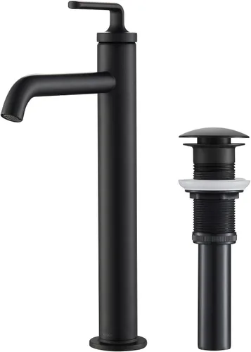 Vista 24 de KRAUS Ramus KBF-1221BG-2PK - Grifo de lavabo de baño de una sola manija con drenaje de varilla de elevación en oro cepillado