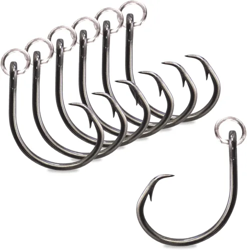 Vista 8 de Mustad Círculo de demonio con anillos 4 veces fuerte, diseñado para funcionar perfectamente con gancho Kirbed, níquel negro