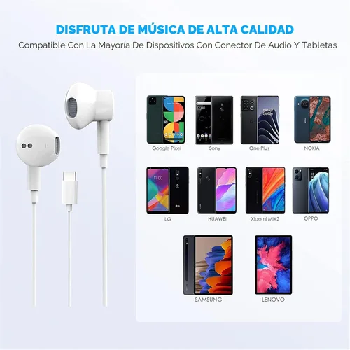 Vista 6 de Auriculares USB C para iPhone 16 15 Auriculares USB C con cable con micrófono y control remoto con cancelación de ruido para iPhone 16 pro, iPad