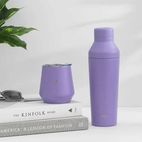 Vista 9 de JoyJolt Vaso de vino con triple aislamiento con tapa de 12 onzas, tapa deslizante y con pajita. Vaso de vino de acero inoxidable de doble pared al