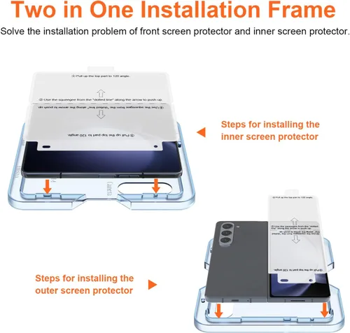 Vista 3 de KCT Protector de pantalla de TPU compatible con Samsung Galaxy Z Fold 5 / Samsung Galaxy Z Fold 4 5G (2023/2022), película flexible de TPU frontal e