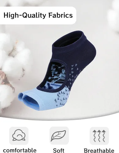Vista 6 de AIEOE 24 pares de calcetines de yoga antideslizantes para mujer, calcetines de silicona con puntos, calcetines de pilates con agarre para yoga