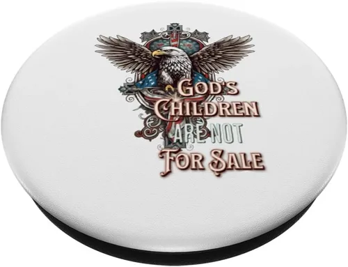 Vista 2 de Los hijos de Dios no están a la venta Pretty Christian Eagle Cross PopSockets intercambiables PopGrip