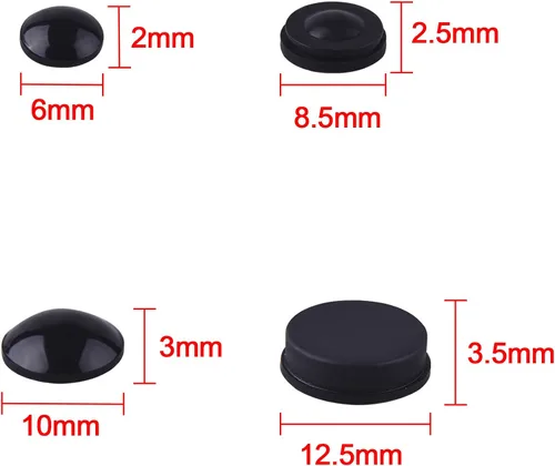 Vista 3 de AUSTOR Almohadillas adhesivas de goma para parachoques, almohadillas autoadhesivas para muebles, para puertas, armarios, cajones (negro)