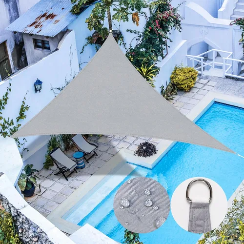 Vista 12 de RICHIE Toldo Vela de Sombra Solar Mejorado de 8'x10' Rectangular, Resistente al Agua y Bloqueo UV para Patio Exterior Césped Playa Jardín Cochera