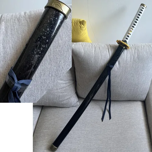 Vista 3 de Espada Vergil de anime de 40 pulgadas Yamato en plástico con soporte de exhibición y cinturón, para cosplay, exhibición coleccionable