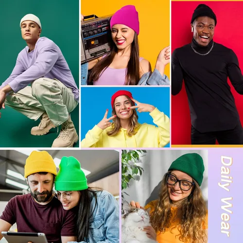 Vista 70 de American Trends Gorro para hombre y mujer, gorro de punto suave y lindo con diseño de calavera