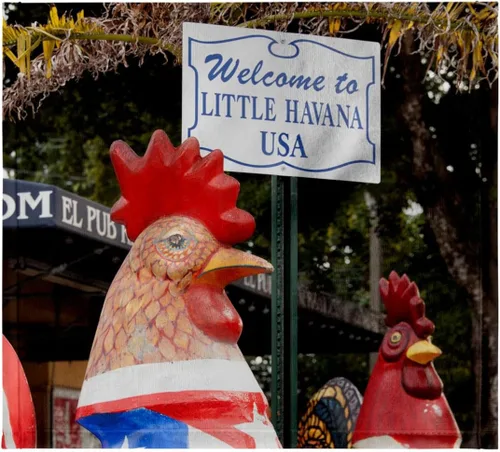 Vista 7 de 3dRose Toalla de baño de mano para piscina de 22 x 30 - Estados Unidos, Florida, Miami, Little Havana, Esculturas de gallo y letrero. Signos
