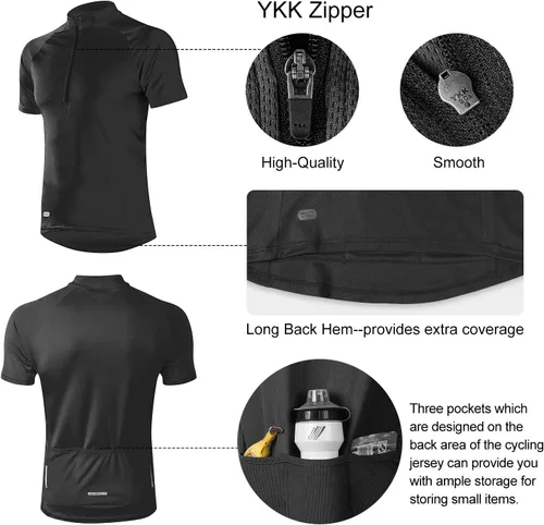 Vista 3 de INBIKE Maillots de ciclismo para hombre que absorbe la humedad, manga corta, secado rápido, camiseta de ciclismo de manga larga transpirable