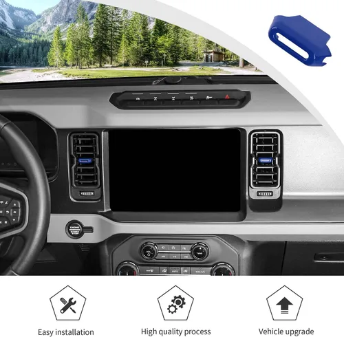 Vista 6 de JWWY para Bronco Consola Central Dispositivo de Ajuste de Ventilación de Aire Acondicionado Cubierta Decorativa Trim Compatible con Accesorios Azul