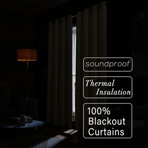 Vista 2 de LIMON HOME Cortinas Opacas Beige de 84 pulgadas de Largo para Sala de Estar y Dormitorio, Tratamiento de Ventana Insonorizado Cortinas Blackout