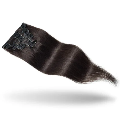 Vista 2 de Rosebud - Extensiones de cabello humano remy con clip, 8 unidades, 18 clips de 14 - 22 pulgadas
