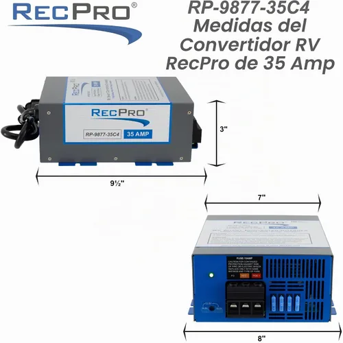 Vista 6 de RecPro - Convertidor de energía RV de 35 amperios y cargador de batería Carga de 4 etapas