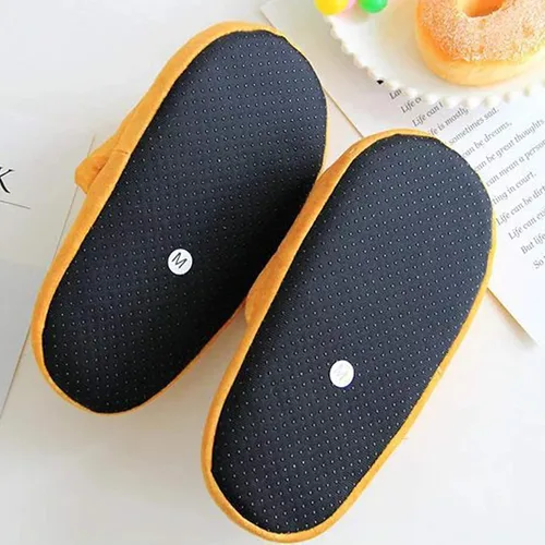 Vista 5 de Shlutesoy - Zapatillas para mujer, para interior o exterior, antideslizantes, de ante cálido, suela suave, diseño de tostadas, color amarillo L