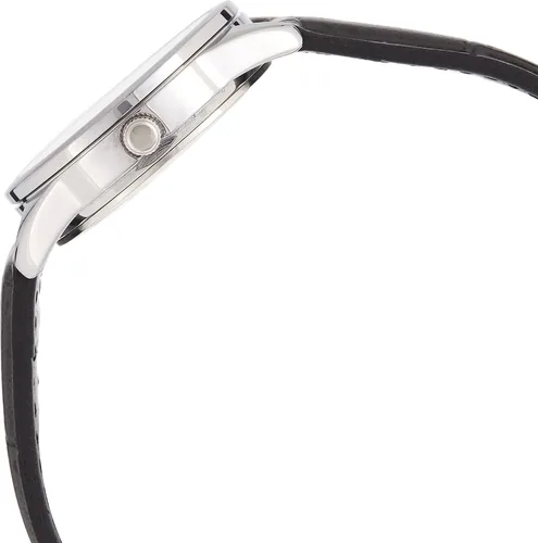 Vista 3 de Casio Reloj analógico LTP-V005L-1A para mujer con correa de cuero genuino negro, plateado, Reloj analógico