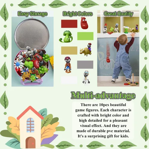 Vista 3 de Genqiang Juego de figuras de acción, 10 piezas de minifiguras, serie de juegos sorpresa, juguetes de PVC para niños y fanáticos, ideal