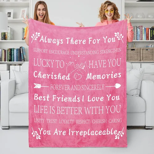 Vista 9 de Regalos de cumpleaños para mejores amigas, regalos únicos de amistad femenina, manta de forro polar de 50 x 60 pulgadas (Seablue)