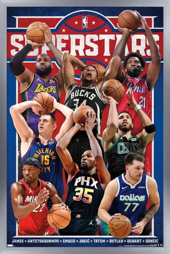 Vista 11 de Trends International NBA League Superstars 23 - Póster de pared, 22.4 pulgadas de largo x 14.7 pulgadas, versión enmarcada de madera de granero