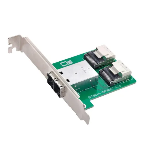 Vista 10 de chenyang Mini SAS 2 SFF-8088 a 2 SFF-8087 HD adaptador convertidor de servidor de datos con soporte
