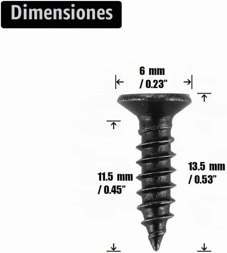 Vista 2 de JQK #4 x 1/2" Tornillo negro, tornillo de madera Phillips de cabeza plana 18-8 S/S con electrochapado negro de acero inoxidable, #4 x 1/2-pulgada