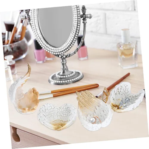 Vista 5 de Holibanna 4pcs jewelry display tray bracelet display stand vanity decor table top decor resin trinket tray jewelry tray jewelry dish Resin Crafts
