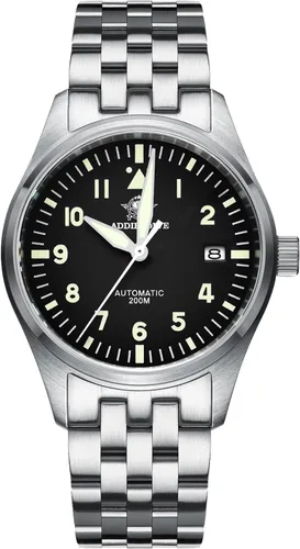 Vista 13 de ADDIESDIVE Relojes automáticos para hombre, acero inoxidable, NH35A, movimiento buceador, 200 M, esfera luminiscente, reloj de vestir analógico