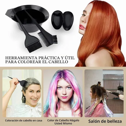 Vista 3 de 1st Choice Juego de cepillo y cuenco de color para teñir el cabello, kit de tazón de mezcla de cepillo de color de cabello, peine de tinte