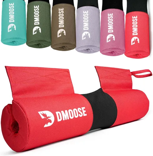 Vista 19 de DMoose Fitness Barbell Pad for Hip Thrust, Squat & Lunges - Non-Slip Thick Foam Cushion for Neck and Back Support with Two Straps - Hip Thrust Pad