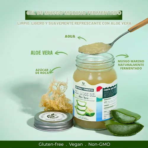 Vista 3 de Naturally Fermented Sea Moss Gel, Aloe Vera, 13 oz (385g)