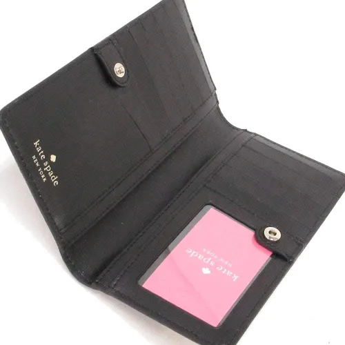 Vista 3 de Kate Spade New York Staci Colorblock Large Slim Bifold Wallet, Bloque de color beige cálido, Moderno