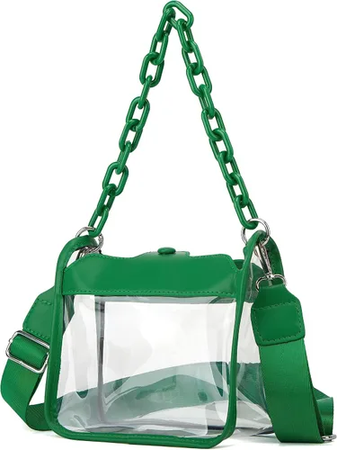 Vista 2 de Bolsa transparente para mujer, bolsa de concierto, aprobada para estadios, bolsa transparente de hombro, bolsa cruzada, bolsa de regalo