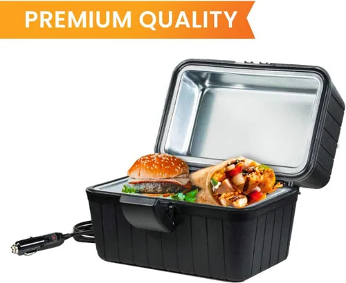 Vista 2 de Zento Deals Lonchera térmica – Mini calentador eléctrico portátil de 12 V para alimentos de coche – Perfecto para viajes al aire libre, camping