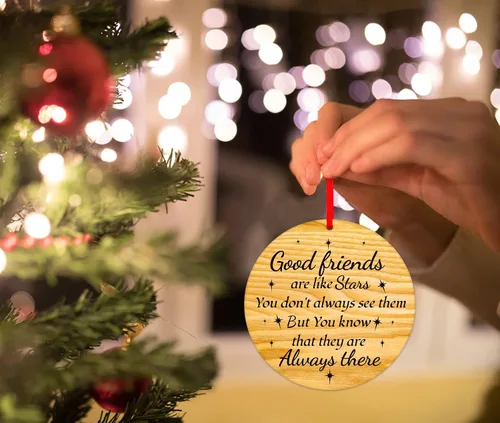 Vista 5 de PETCEE Adornos de Navidad en liquidación – Adornos de amistad 2025 Good Friends Decoración colgante para árbol de Navidad, recuerdo, regalos