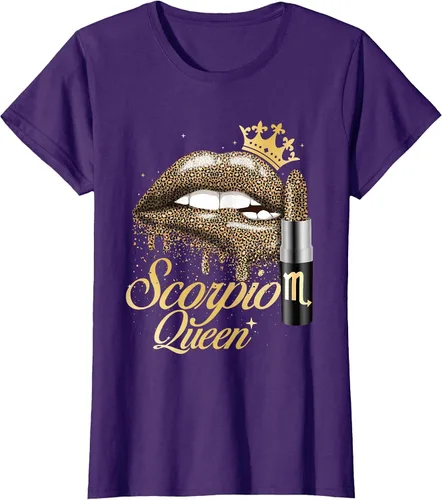 Vista 23 de Scorpio Queen - Zodiac Sign Horoscope Birthday T-Shirt Negro