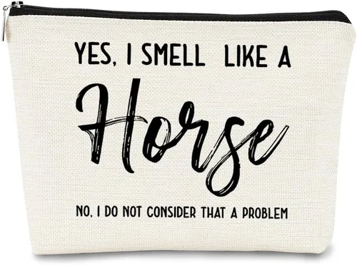 Vista 9 de BARPER Bolsa de maquillaje Hey Girl Horse con gafas de sol Hey Farm Flowers bolsa cosmética bolsa de maquillaje mejor idea de regalo para amantes