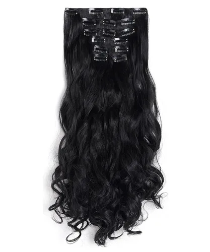 Vista 12 de OneDor® Extensiones de cabello sintético rizado de 20 pulgadas, 7 unidades, 4.53 oz (#99J rojo vino)