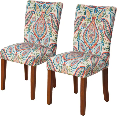 Vista 27 de HomePop Parsons Silla de comedor, gris (juego de 2)